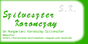 szilveszter koronczay business card